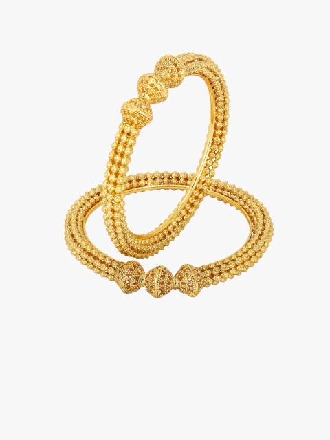 

Adwitiya Collection Set of 2 Gold-Plated Handcrafted Bangles