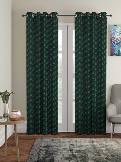 

KLOTTHE Green Set of 2 Long Door Curtains