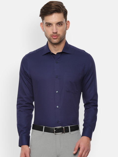 

Louis Philippe Men Navy Blue Regular Fit Self Design Formal Shirt