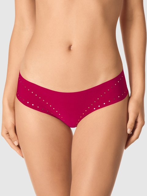 

La Senza Women Burgundy Solid Sexy No Show Bikini Briefs 11148902-4KT7