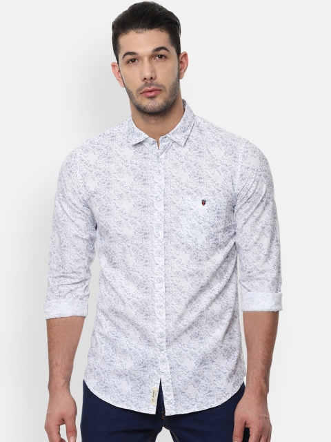 

Louis Philippe Jeans Men White & Grey Slim Fit Printed Casual Shirt