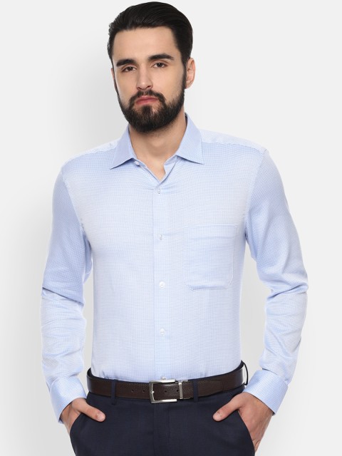 

Louis Philippe Men Blue Classic Regular Fit Self Design Formal Shirt