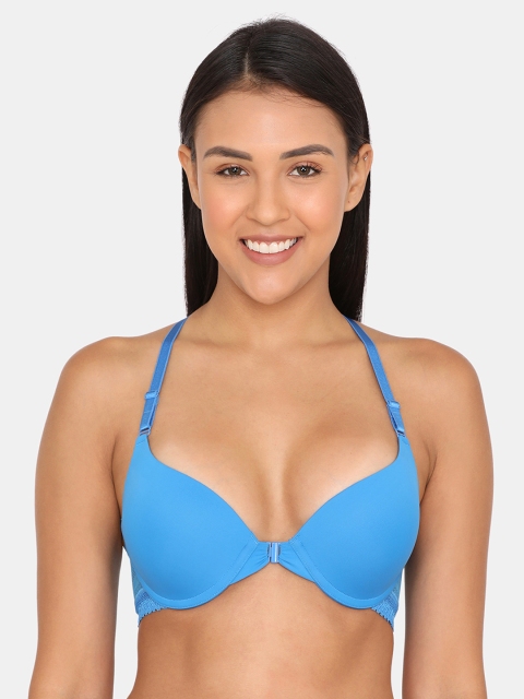 

Zivame Blue Solid Underwired Lightly Padded Push-Up Bra ZI101FFASH0BLUE