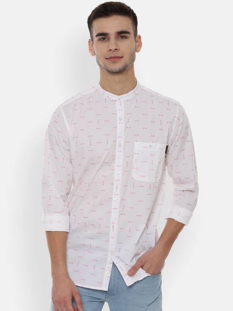 

Louis Philippe Jeans Men White Slim Fit Printed Casual Shirt