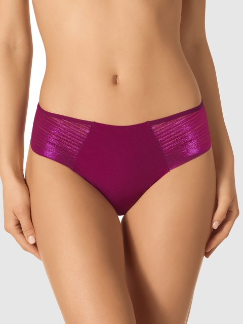 

La Senza Women Burgundy Solid Sexy No Show Seamless Thongs 11140827-04CN
