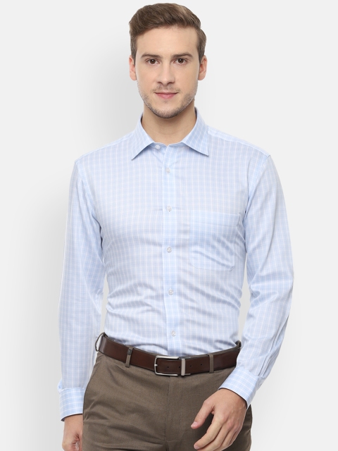 

Louis Philippe Men Blue & White Regular Fit Checked Formal Shirt