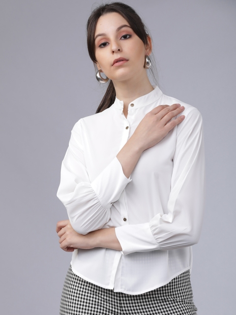 

Tokyo Talkies Women White Regular Fit Solid Casual Shirt