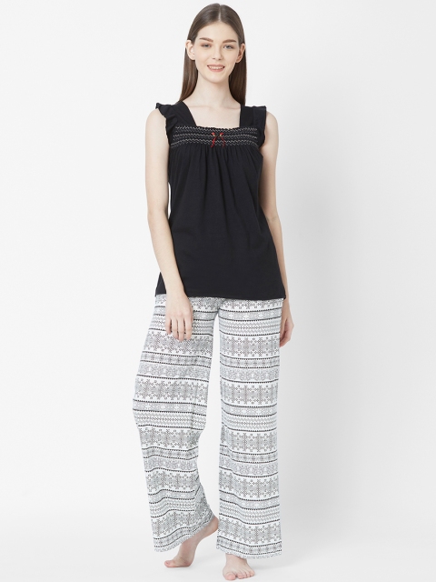 

Juliet Women Black & White Night Suit 020002100001419