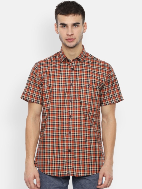 

Louis Philippe Sport Men Orange Slim Fit Checked Casual Shirt