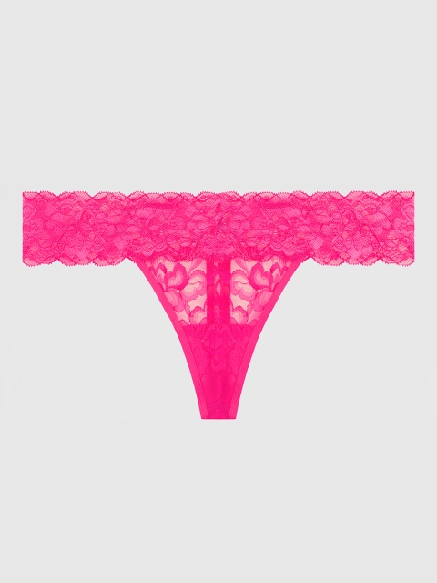 

La Senza Women Pink Lace Trimmed Thongs 11140886-2Y3C
