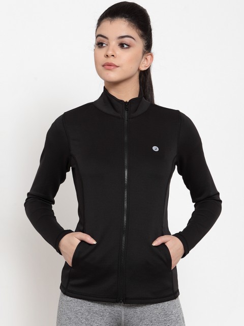 

BUKKUM Women Black Solid Sweatshirt