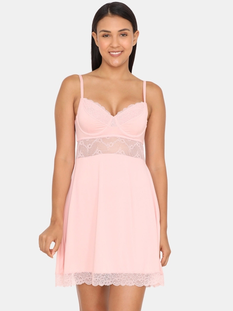 

Zivame Pink Solid Baby Doll