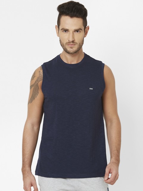 

Sweet Dreams Men Navy Blue Solid Round Neck T-shirt