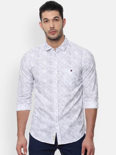 

Louis Philippe Jeans Men White Printed Slim Fit Casual Shirt