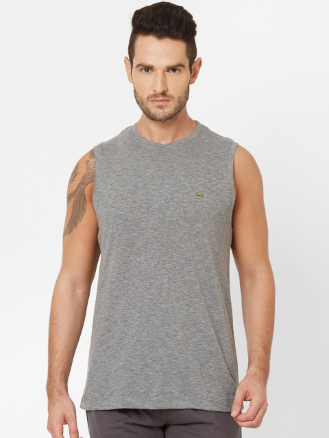 

Sweet Dreams Men Grey Melange Solid Round Neck T-shirt