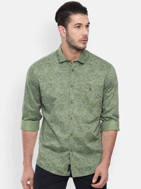 

Louis Philippe Jeans Men Green & Blue Printed Regular Fit Casual Shirt