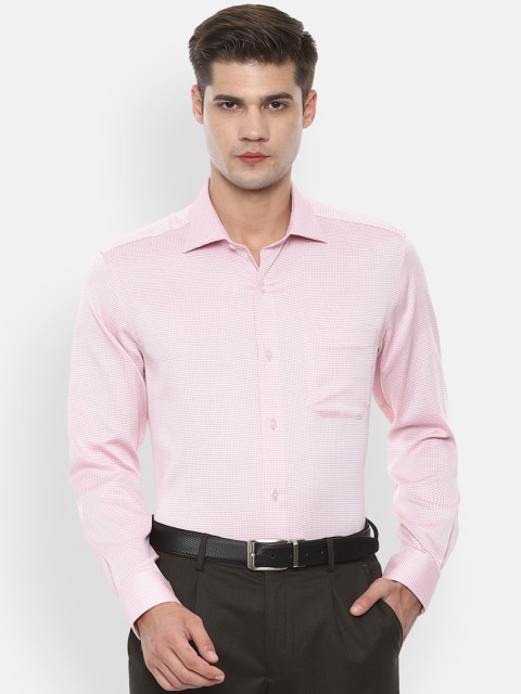 

Louis Philippe Men Pink Regular Fit Printed Formal Shirt