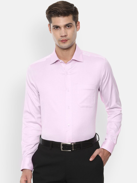 

Louis Philippe Men Pink Classic Regular Fit Self Design Formal Shirt
