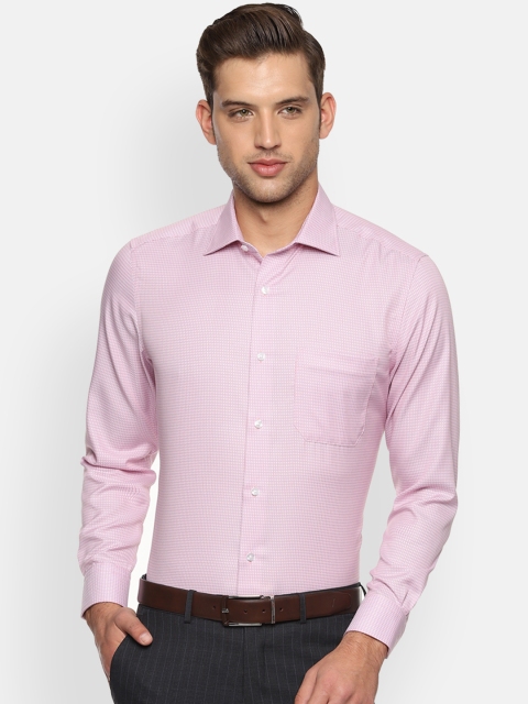 

Louis Philippe Men Pink Classic Regular Fit Self Design Formal Shirt
