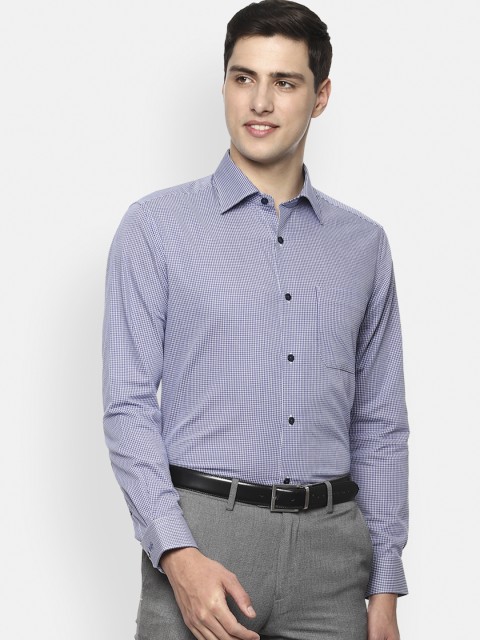 

Louis Philippe Men Blue Regular Fit Self Design Formal Shirt