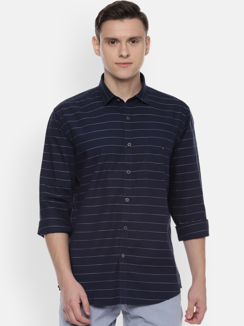 

Louis Philippe Sport Men Navy Blue Slim Fit Striped Casual Shirt