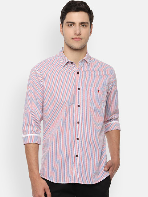 

Louis Philippe Sport Men Red & Blue Slim Fit Striped Casual Shirt