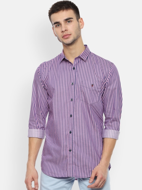

Louis Philippe Sport Men Pink Slim Fit Striped Casual Shirt