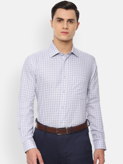 

Louis Philippe Men Grey & Off-White Checked Formal Shirt