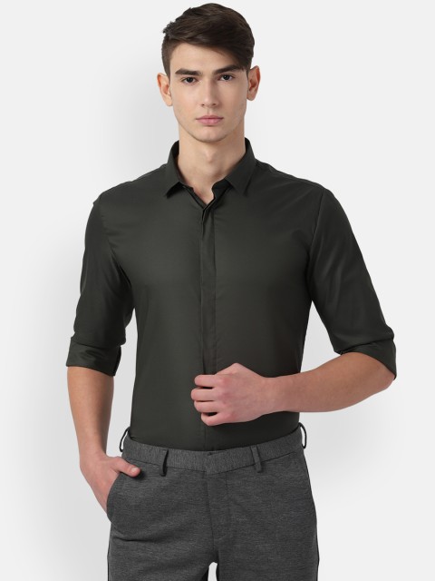 

Louis Philippe Sport Men Olive Green Slim Fit Solid Casual Shirt