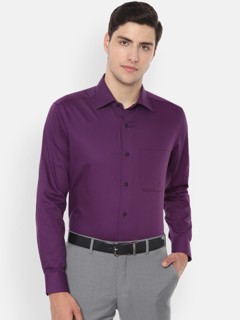 

Louis Philippe Men Purple Regular Fit Striped Formal Shirt
