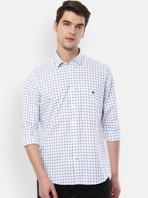 

Louis Philippe Sport Men White & Blue Slim Fit Checked Casual Shirt