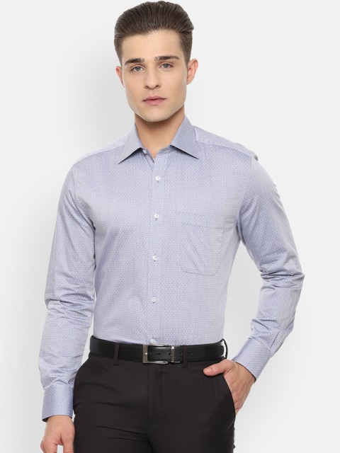 

Louis Philippe Men Blue Regular Fit Self Design Formal Shirt