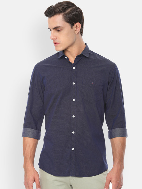 

Louis Philippe Sport Men Navy Blue Slim Fit Self Design Casual Shirt