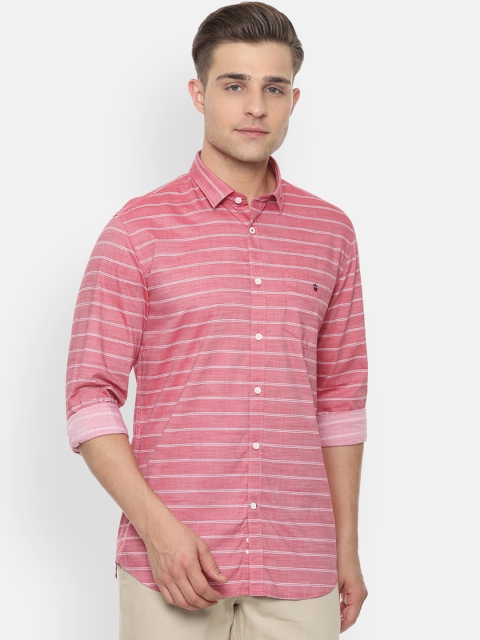 

Louis Philippe Sport Men Pink & White Slim Fit Striped Casual Shirt