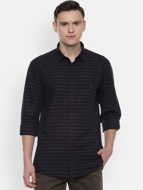 

Louis Philippe Sport Men Navy Blue Slim Fit Striped Casual Shirt