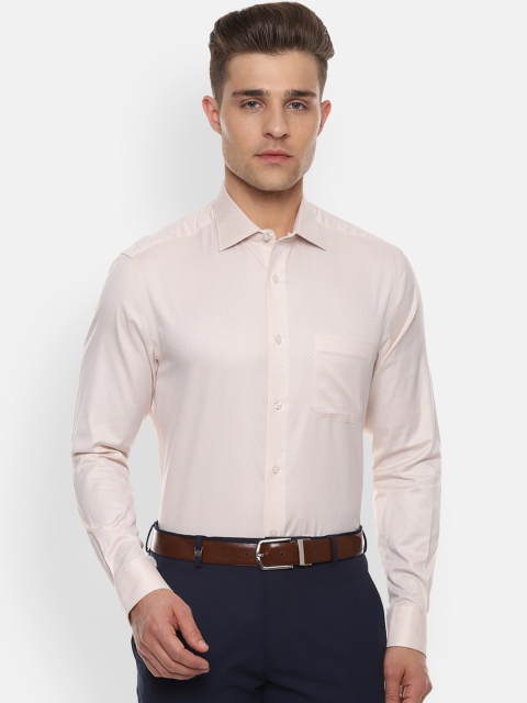 

Louis Philippe Men Peach-Coloured Regular Fit Self Design Formal Shirt