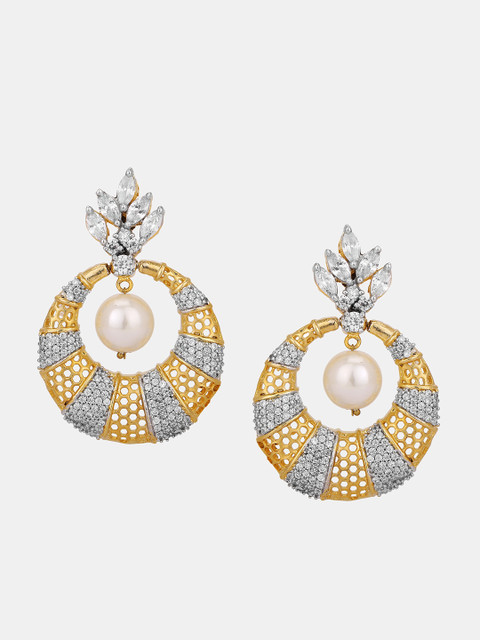 

Adwitiya Collection Gold-Plated 24KT Geometric Drop Earrings