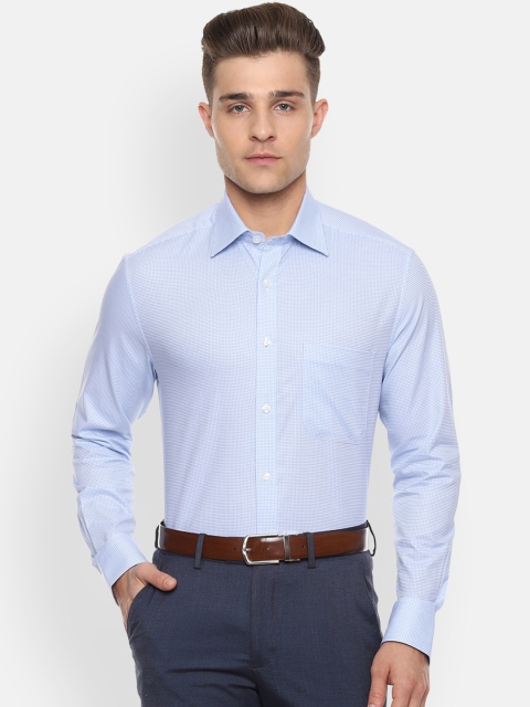 

Louis Philippe Men Blue Classic Regular Fit Checked Formal Shirt
