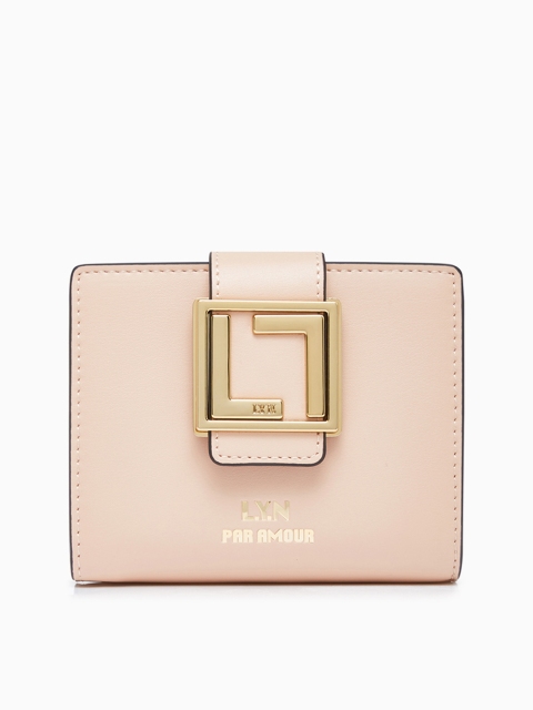 LYN Women Beige Solid Two Fold Wallet