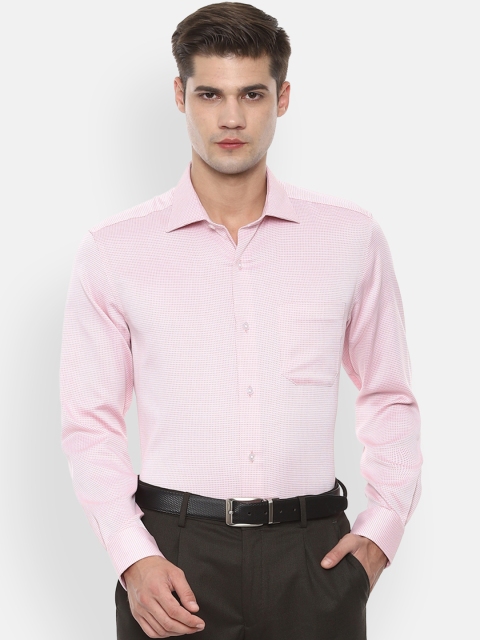 

Louis Philippe Men Pink Classic Regular Fit Self Design Formal Shirt