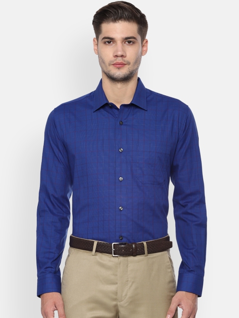 

Louis Philippe Men Blue & Red Slim Fit Checked Formal Shirt