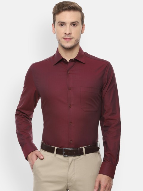 

Louis Philippe Men Maroon Classic Regular Fit Striped Formal Shirt