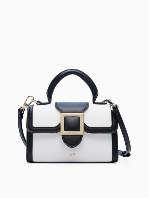 

LYN White & Black PAULA Colourblocked Satchel
