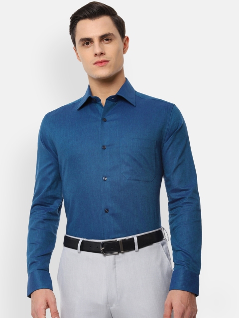 

Louis Philippe Men Blue Classic Regular Fit Self Design Formal Shirt