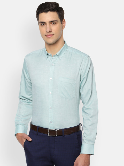 

Louis Philippe Men Green Classic Slim Fit Solid Formal Shirt