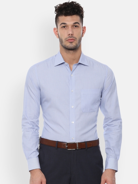 

Louis Philippe Men Blue Classic Regular Fit Striped Formal Shirt
