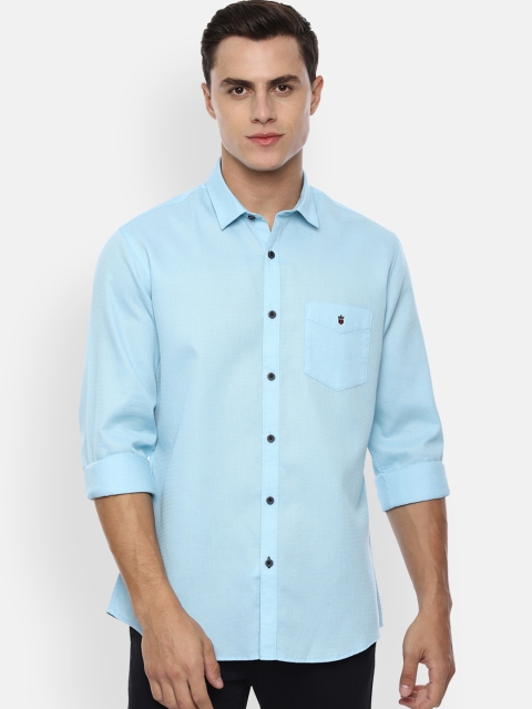 

Louis Philippe Sport Men Turquoise Blue Slim Fit Self Design Casual Shirt