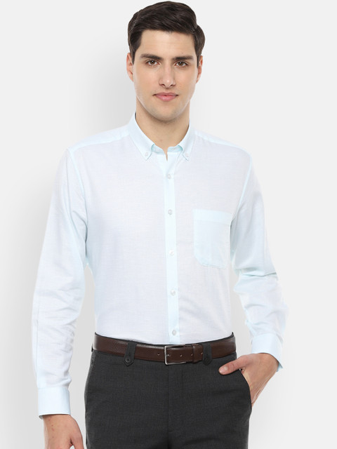 

Louis Philippe Men Blue Classic Slim Fit Solid Formal Shirt