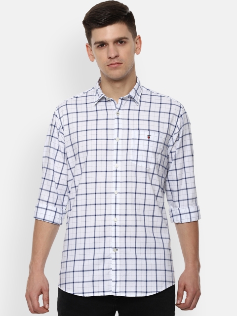 

Louis Philippe Sport Men White & Navy Blue Slim Fit Checked Casual Shirt