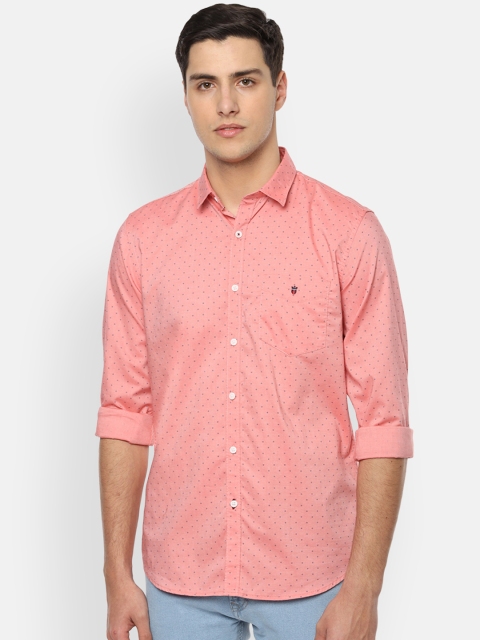 

Louis Philippe Sport Men Peach-Coloured Slim Fit Printed Casual Shirt